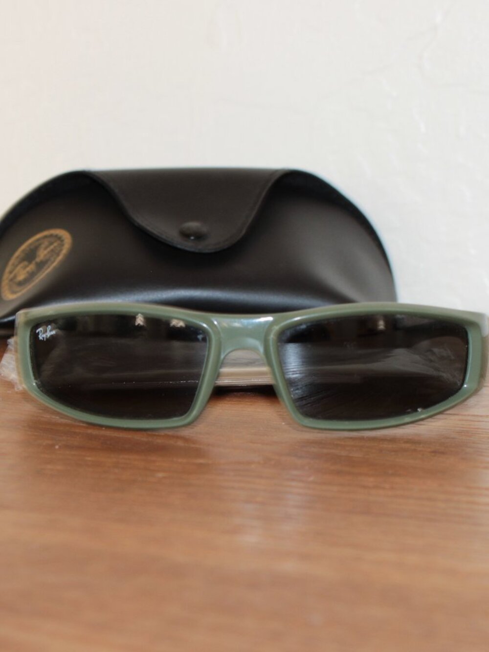 Ray-Ban RB4335 Matte Olive Green Rectangular Unisex Sunglasses w/ Case